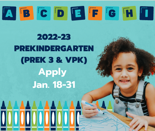 2022-23 Prekindergarten Apply Jan. 18-31